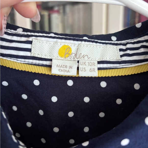 Boden Blue and White Long Sleeve Shirt Dress - Picture 3 of 3